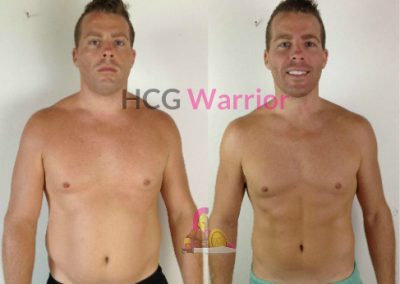 A picture of a man before and after the hcg diet