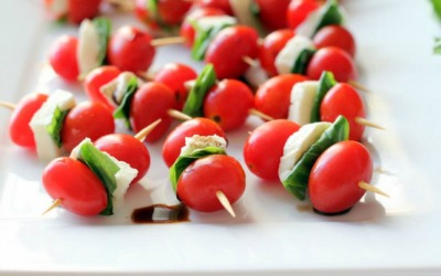 tomato basil kabob for HCG Warrior Diet