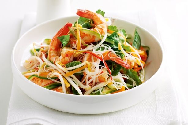 CUCUMBER NOODLE & GARLIC SHRIMP SALAD